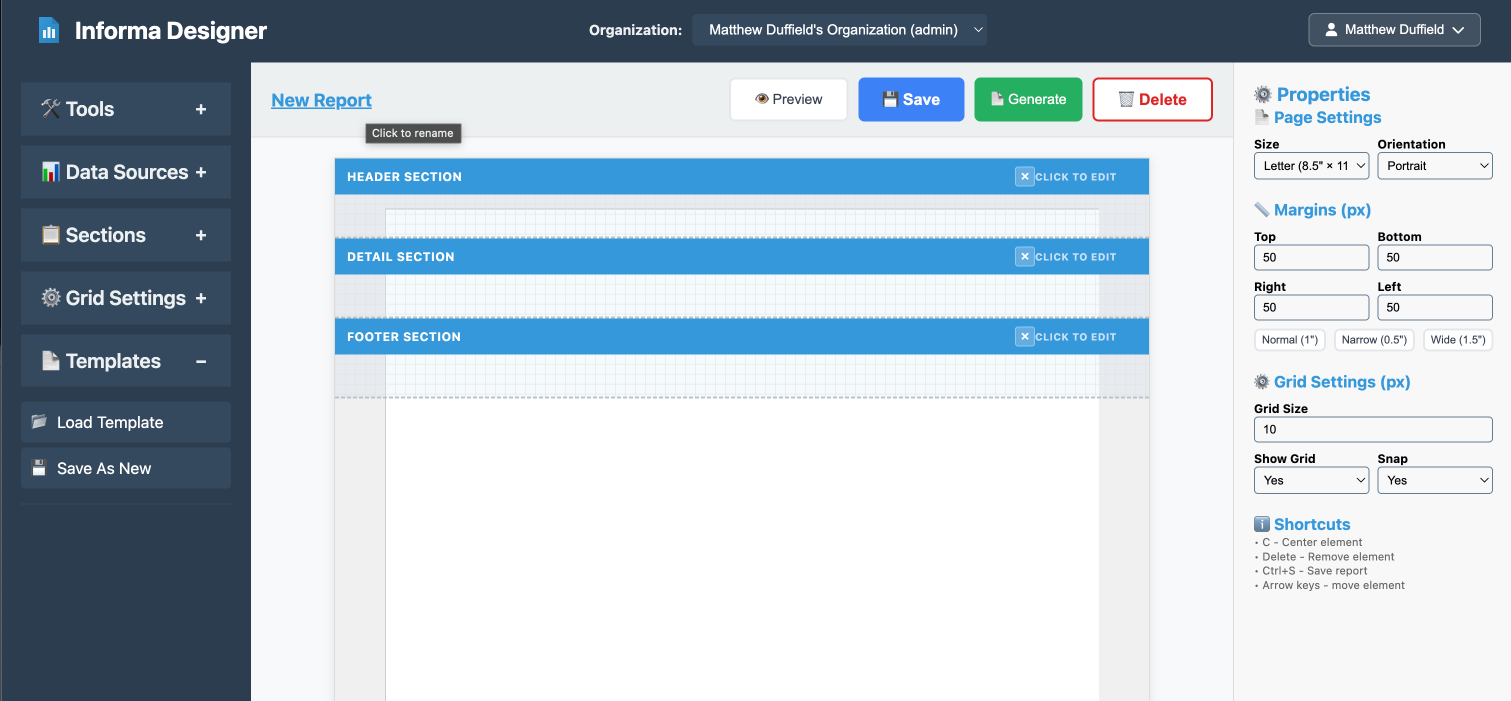 Customer Orders new report