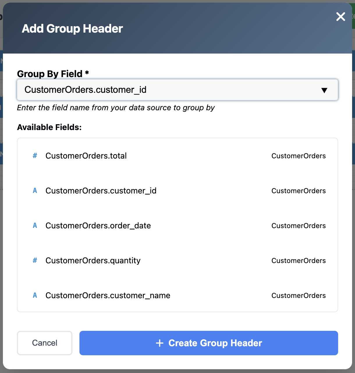 Group Section Modal